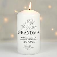 Personalised Floral Pillar Candle Extra Image 3 Preview